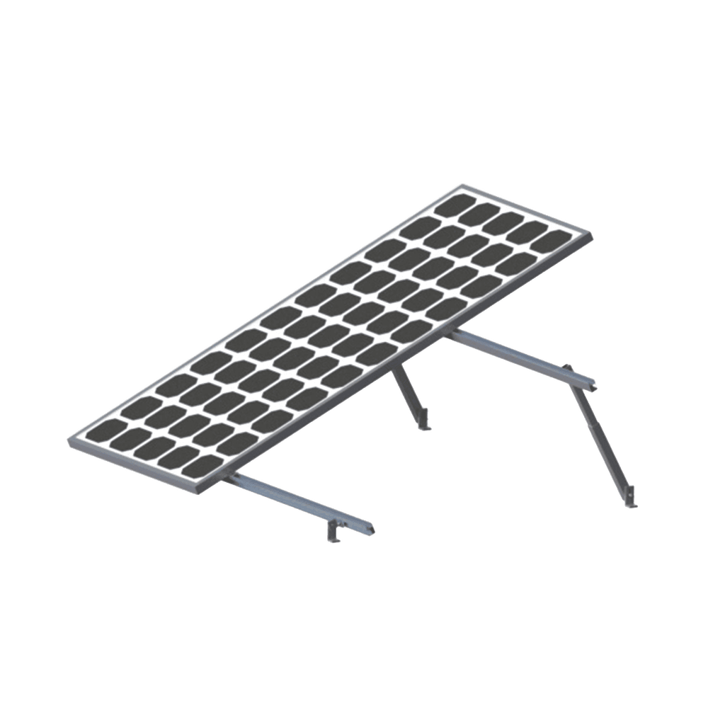 VEKTOR8R2700-AD-4-l Montaje para 2 Paneles Solares, Riel "8" de 2700mm para Módulos con Espesor de 30-35mm, Velocidad de Viento Máx. 136km/h VEKTOR8R2700 3