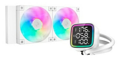 Enfriamiento Liquido Gaming DEEPCOOL LD240 WH (R-LD360-WHDMMN-G-1),ARGB, Blanco, 240mm,  2400RPM, Socket LGA 1851,1700/ AM5