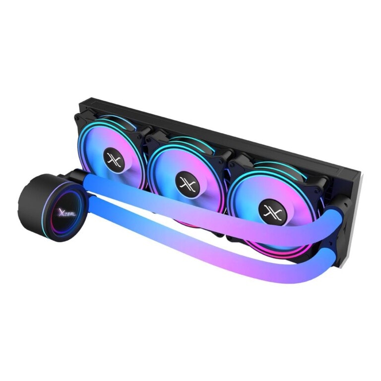 Enfriamiento Liquido Xzeal 360mm Redondo XZ414 para CPU 3 Fan x120mm Mangueras ARGB 3 pines + PWM 4 pines + Seguro para INTEL/AMD Negro VENSTY080_full