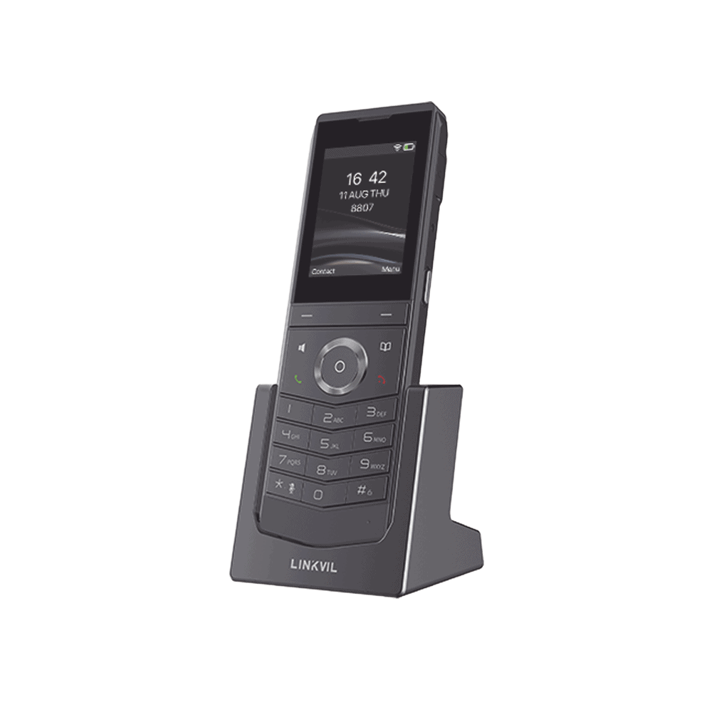 W611W-AD-2-l-1 W611W es un teléfono IP Wi-Fi portátil, Resistente, Moderno diseñado para aplicaciones de comunicación móvil. W611W 3