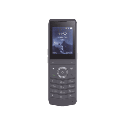W611W es un teléfono IP Wi-Fi portátil, Resistente, Moderno diseñado para aplicaciones de comunicación móvil.