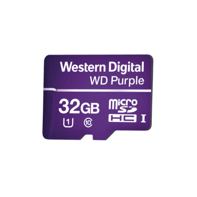 Memoria microSD de 32GB PURPLE, Especializada Para Videovigilancia, 10 VECES MAYOR DURACIÓN, 3 AÑOS DE GARANTIA