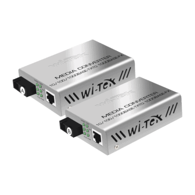 Convertidor de medios / Hasta 25 Km / 1 puerto SC/UPC 1000Mbps / 1 puerto RJ45 1000Mbps / WL: Tx 1310nm - Rx 1550nm / incluye 2 piezas A y B