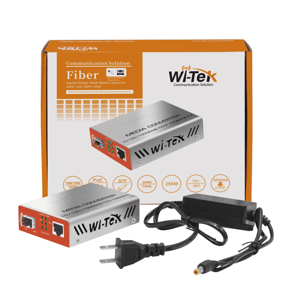 WIMC111G-AD-2-l-1 Convertidor de Medios RJ45 100/1000 Mbps + SFP 1000 Mbps WIMC111G 3