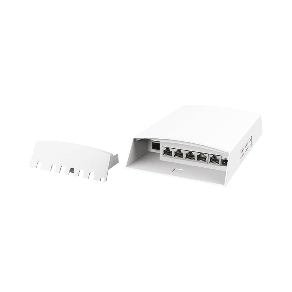 WIPS306GFODC-l Switch CCTV PoE para Exterior / No administrable / PoE Entrada 802.3 bt Hasta 60W / 1 Puerto PoE salida 24V pasivo Hasta 12W / 3 puertos PoE 802.3 at Hasta 30W / Ideal para Aplicaciones CCTV con Enlaces Inalámbricos WI-PS306GF-O-DC 1