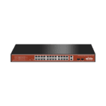 Switch PoE (802.3af/at/bt) / No administrable de largo alcance / Hasta 250m / Con 24 x 10/100Mbps + 2 x SFP Gigabit Combo / 250 W WIPS526G-l