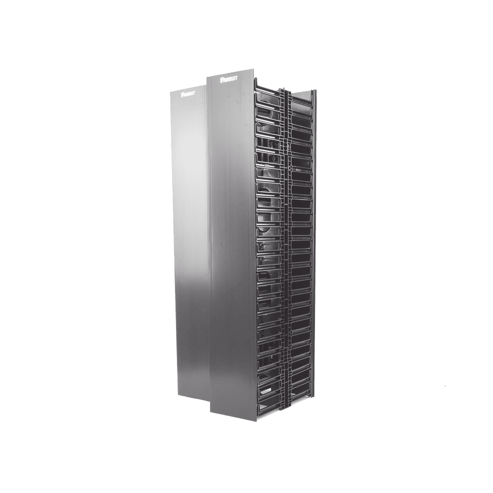 WMPVHC45E-AD-1-l Organizador Vertical NetRunner, Doble (Frontal y Posterior), para Rack Abierto de 45 Unidades, 6.7in de Ancho, Color Negro WMPVHC45E 2