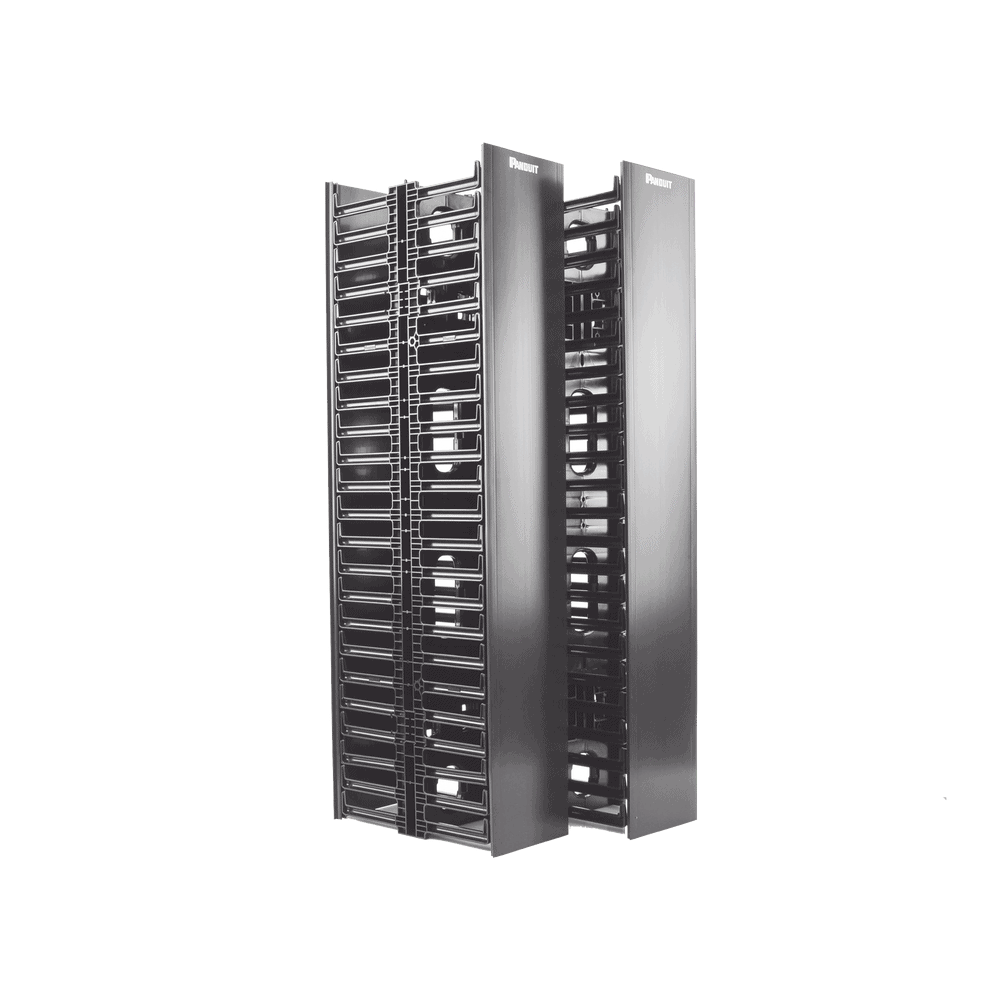 WMPVHC45E-AD-3-l Organizador Vertical NetRunner, Doble (Frontal y Posterior), para Rack Abierto de 45 Unidades, 6.7in de Ancho, Color Negro WMPVHC45E 4