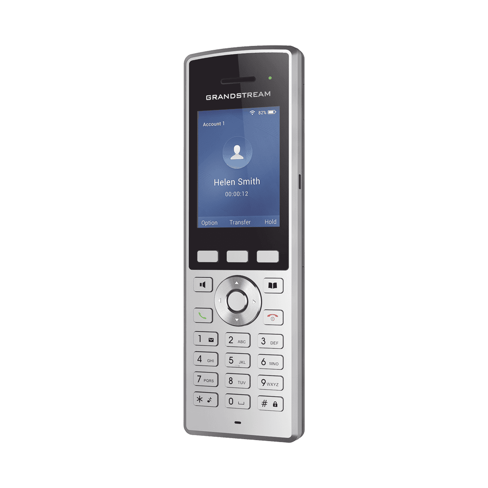 WP822-LAT-IZQ-l Teléfono WiFi portátil empresarial con 2 lineas y cuentas SIP, Bluetooth y botón Push-to-talk WP822 2