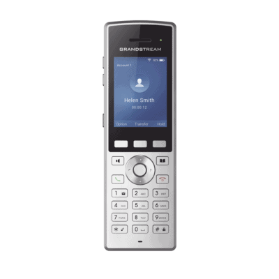 Teléfono WiFi portátil empresarial con 2 lineas y cuentas SIP, Bluetooth y botón Push-to-talk