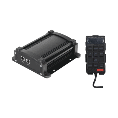 Sirena Vehicular de 100W de Potencia Con Controlador Unimando, Micrófono, Control de Tonos y Patrones de destello de Barras de Luces Serie X67 / X75