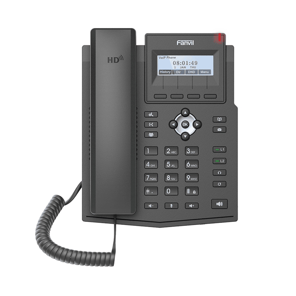 X1SG-AD-1-l Teléfono IP empresarial para 2 lineas SIP con pantalla LCD, Puertos Gigabit, Códec Opus, conferencia de 3 vías, PoE. X1SG 2