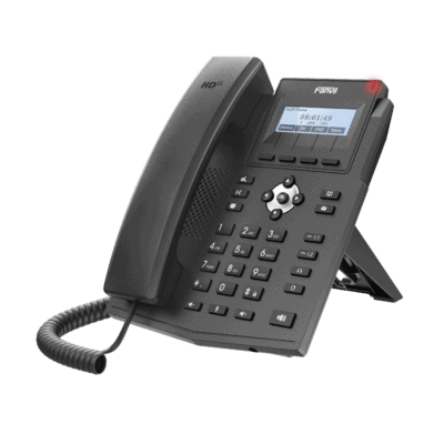 Teléfono IP empresarial para 2 lineas SIP con pantalla LCD,  Puertos Gigabit, Códec Opus, conferencia de 3 vías, PoE.