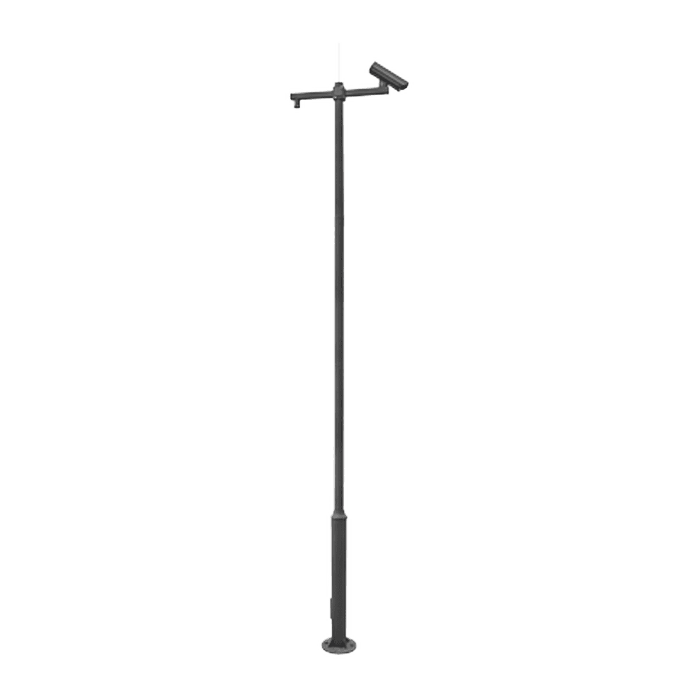 XGAPOLE6M_A-FRENTE-l Poste Seccionado de 6 Metros / Especializado para la Instalación de Videovigilancia / Incluye Base de Cimentación y Brazo para Cámara PTZ / Color Negro XGAPOLE6M/A 2