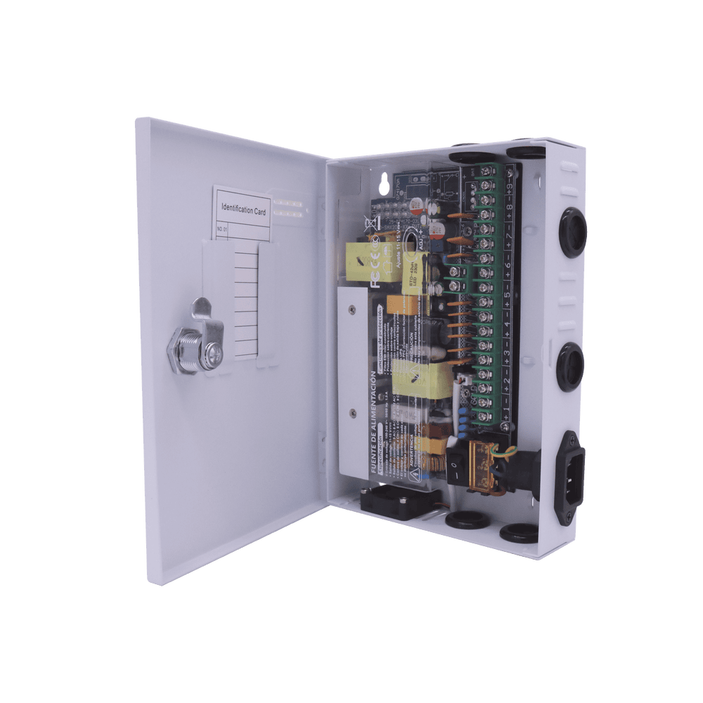 XP9DC16HD-AD-7-l Fuente PREMIUM / 11-15 V / 9 canales / 16 A / Alta tecnología en seguridad / Doble ventilador / Hasta 1.8 Amperes por Salida / Filtro de ruido por canal / Diseño de alta gama. XP9DC16HD 8
