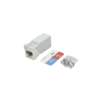Jack Z-Max Cat6A, UTP, Montaje Híbrido en Placa de Pared (Plano y Angulado), Color Blanco, Versión Bulk (Sin Empaque Individual) Z6A02B-l