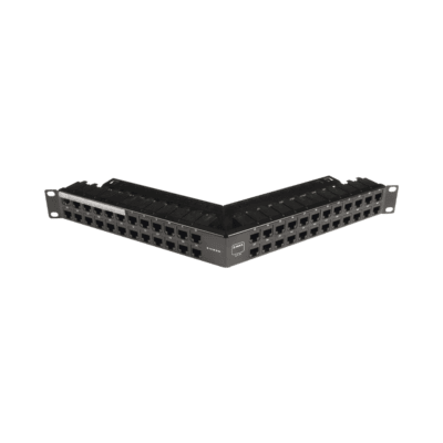 Patch Panel Z-Max de 48 Puertos, Blindado, Precargado con Jacks Categoría 6A, Angulado, 1UR