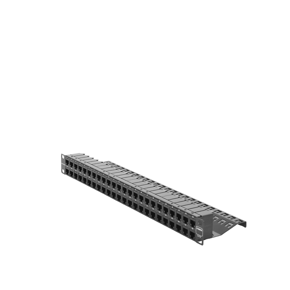 Z6PNLU48K-AD-2-l Patch Panel UTP Z-MAX de 48 Puertos, Precargado con Jacks Categoría 6, Plano, 1UR Z6-PNL-U48K 3