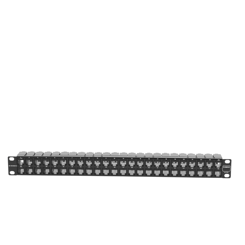 Z6PNLU48K-AD-4-l Patch Panel UTP Z-MAX de 48 Puertos, Precargado con Jacks Categoría 6, Plano, 1UR Z6-PNL-U48K 5