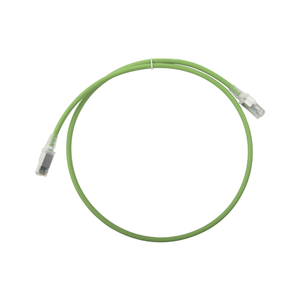 ZM6AS0307B-l Patch Cord Z-MAX Cat6A S/FTP, CM/LS0H, 0.91 metros (3 pies), Color Verde, Versión Bulk (Sin Empaque Individual) ZM6A-S03-07B 1
