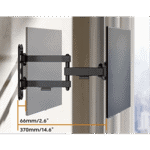 Soporte de Pared Articulado para Pantallas o Monitores | Compatibilidad VESA 75x75 - 200x200 / Hasta 43 Pulgadas | Capacidad Máxima de Carga 20 kg | Fabricado en Acero frontal_0S400-237