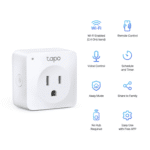 Mini tomacorriente inteligente Wi-Fi, 100 - 120V~, 50/60Hz, 15.0A, compatible con Amazon Alexa y Google Assistant, color blanco. frontal_0S400-487