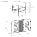 ENCLOSURE PARA PANTALLA HASTA 75" | RESISTENTE A INTEMPERIE MONTURA PARED | CAPACIDAD DE CARGA MAX. 50 KG lateral_derecha_0S400-134
