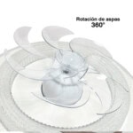 Ventilador de Techo con Luminario LED de 110 V CA 50/60 Hz / 88 W / 3 Tonos de Luz (6500 - 4 000 - 2 700 K) / Con giro 360° / Diámetro 495 mm / 6 Velocidades / Dimeable. lateral_izquierda_0S400-30
