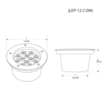 Luminario Empotrar en Piso / Uso en Exterior IP66 / Multivoltaje 110-240V~ 60Hz / Temperatura de Color 6500K / Ángulo de Luz 36° / Aleación de Aluminio y Vidrio Templado / No Dimeable lateral_izquierda_0S400-36