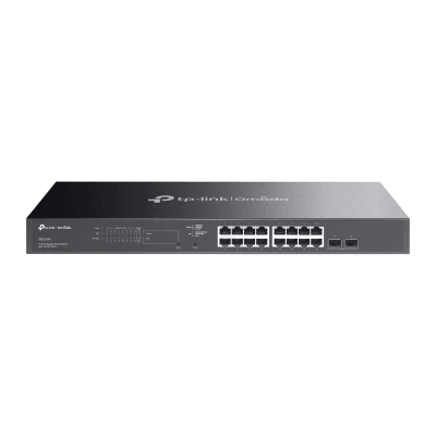 Switch Omada SDN Administrable / 16 puertos Gigabit y 2 puertos SFP / Funciones sFlow, QinQ y QoS / Administración centralizada OMADA