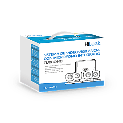 (MICRÓFONO Integrado) Kit TurboHD 1080p Lite / DVR 4 canales / Audio por Coaxitron / 4 Cámaras Bala de Policarbonato con Micrófono Integrado