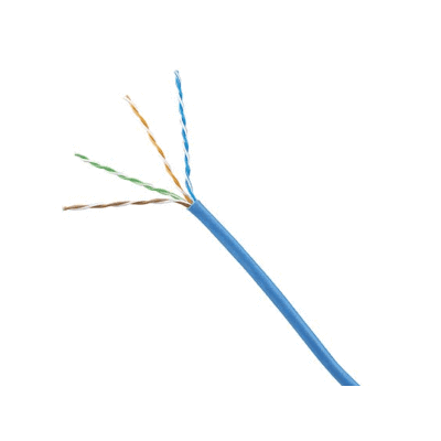 Bobina de Cable UTP 305 Metros (1000 Pies) de Cobre, Azul, Categoría 6 (24 AWG), 1000Mbps, LSZH (Bajo Humo, Cero Halógenos), de 4 Pares