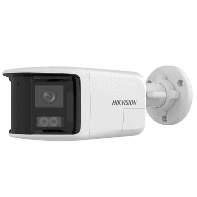 [PROTECCIÓN ACTIVA] Bala IP 6 Megapixel / 2 Lentes de Lente 2.8 mm (Imagen Panorámica 180°) / 30 mts IR / Exterior IP67 / Luz Intermitente y Alerta de Audio / Audio Bidireccional / ACUSENSE / WDR 120 dB / Micro SD