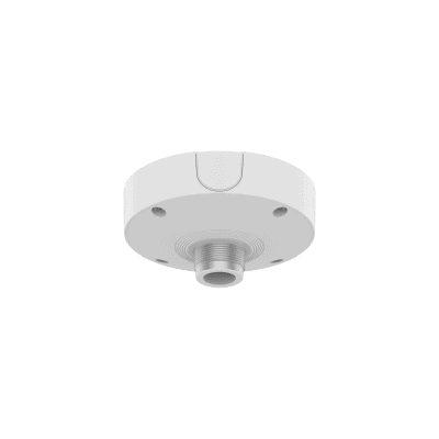 Base de Montaje para Techo SBP-180CMB / Aluminio / Color Blanco RAL9003 / Diámetro 180 mm / Peso 970 g / Tornillo TR30 / Orificio Conduit 19.1 mm / Compatible con Múltiples Modelos Hanwha