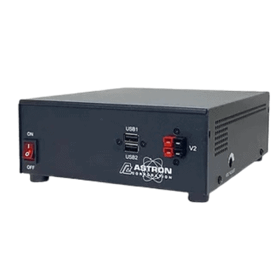 Fuente de Alimentación Conmutada, Salida Pico de 25A a 13.8Vdc, Polos de Alimentación del Panel Frontal, 2 Puertos USB: 5,2 V,