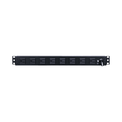 PDU Básico de Montaje en Rack, Con 10 Salidas NEMA 5-15R y Protección Contra Sobretensiones,  Enchufe de Entrada NEMA 5-15P, de 19in, 1UR, 15 Amp, 120 Vca
