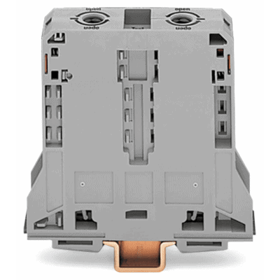 Borna de Paso para Corrientes Elevadas, 95 mm², POWER CAGE CLAMP, 2 Puntos de Conexión, 232 A, 1000 V, Montaje Carril DIN 35x15, Gris