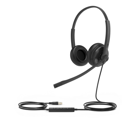 Diadema Alámbrica UH34 Dual de Yealink USB Compatible con Teléfonos IP y Computadoras.