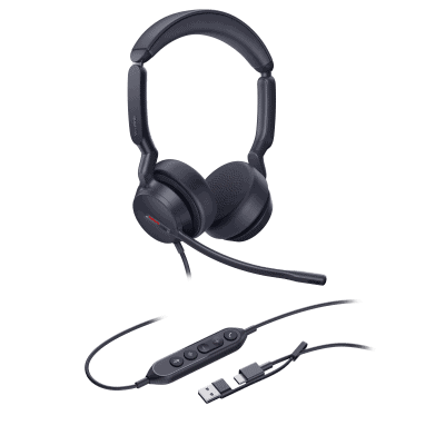 Diadema Alámbrica UH44 Dual UC de Yealink con Conectividad USB-C/A y Amplia Compatibilidad