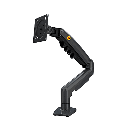 Brazo Ajustable para Monitor Ergonómico / Compatible con Monitores de 17" - 30" / Capacidad de Peso hasta 9 kg / Rotación 360° / Inclinación +85° a  -30° / Giro 180° / Ajuste de Resorte de Gas / Color Gris