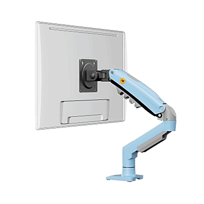 Brazo Ajustable para Monitor Ergonómico / Compatible con Monitores de 17" - 30" / Capacidad de Peso hasta 9 kg / Rotación 360° / Inclinación +85° a  -30° / Giro 180° / Ajuste de Resorte de Gas / Color Azul