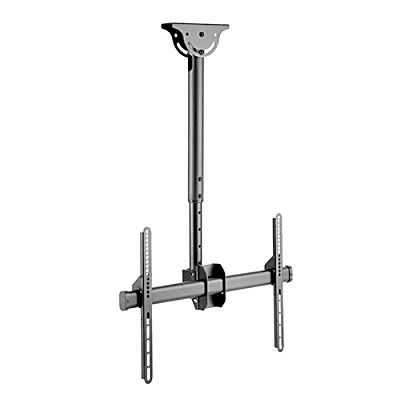 Soporte de Techo para Pantallas | Compatibilidad VESA 200x200 a 600x400 | Pantallas Hasta 70 Pulgadas | Capacidad de Carga 50 kg | Inclinación Vertical 0° a -25° | Rotación Horizontal 360° | Ajuste de Nivel ±3°