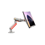 Montaje de Escritorio Ideal Para Monitores Gaming de 32"- 60" / Capacidad de Carga Maxima 20 Kg / Vesa 75 x 75 - 100 x 100 / Acero / Giro 360° / Color Carbon Mate con Cubierta Plastica Color Rojo / Iluminación RGB portada_0S400-531