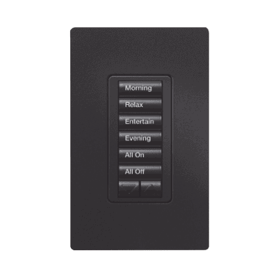 (RadioRA2) Teclado Seetouch Hibrido 6 botones, 2 botones subir/bajar, programe escenas diferentes en cada botón,puede instalarse en un interruptor de luz.