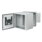 Gabinete Industrial ProTek de Puerta Sólida, Con Aire Acondicionado de 4000 BTU, Protección NEMA Tipo 4/12; IP66; IK10, Abatible, Fabricado en Acero, 19 UR, Color Gris Claro portada_0S400-714