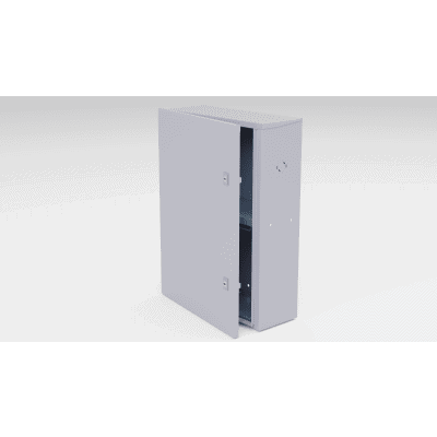 Gabinete para instalación de 2 Baterías , Fabricado en Lámina Galvanizada, Accesorios para poste (No incluidos)