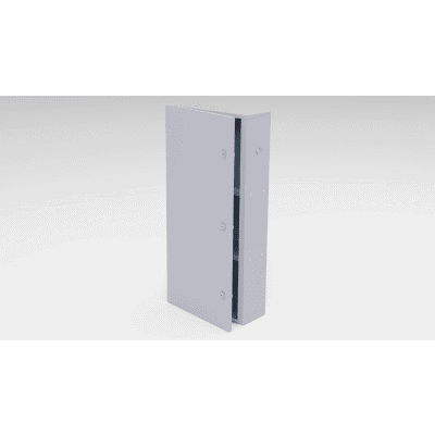 Gabinete para instalación de 3 Baterías , Fabricado en Lámina Galvanizada, Accesorios para poste (No incluidos)