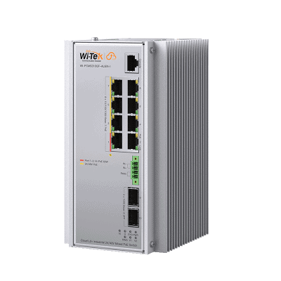 Switch Industrial Administrable Gigabit con 2 Puertos PoE bt + 6 Puertos PoE af/at o 24 V Pasivo + 2 SFP Gigabit, 240 W