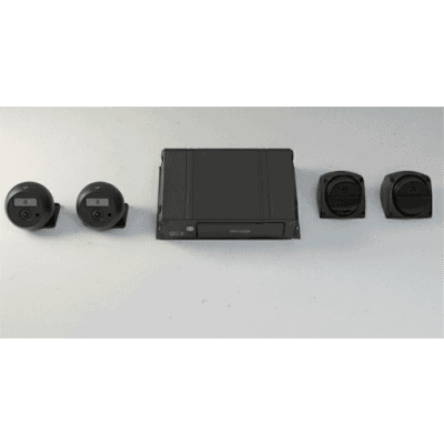 Kit DVR Móvil / 2 Cámaras Interior + 2 Cámaras Exterior / (1080p) / 4 Canales TURBOHD / Tecnología IA Integrada / Soporta 4G / GPS / Sensor G / Soporta 2 Memorias SD (512 GB total)