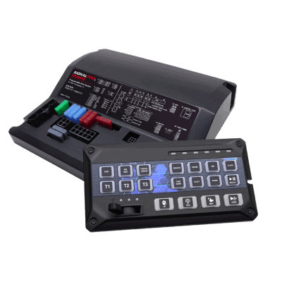 Sirena Vehicular de 200W de Potencia, Programable, Con Controlador de Panel Deslizante de 19 botones, indicador de flecha de tráfico de 6 LED, 12 Salidas Auxiliares